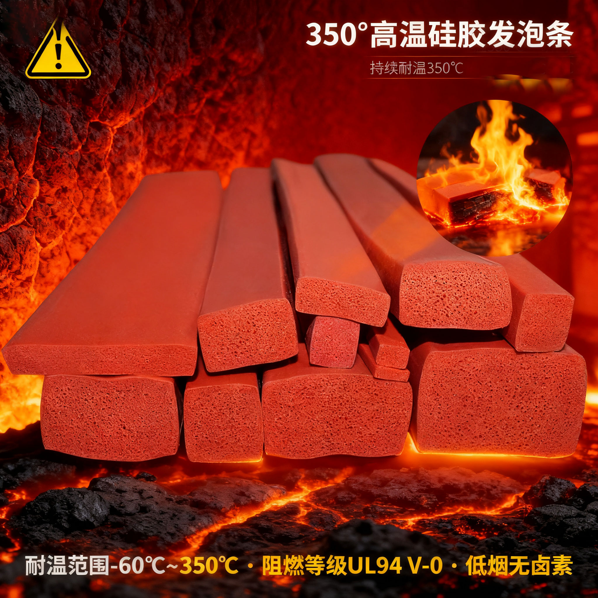 350°高温硅胶发泡条