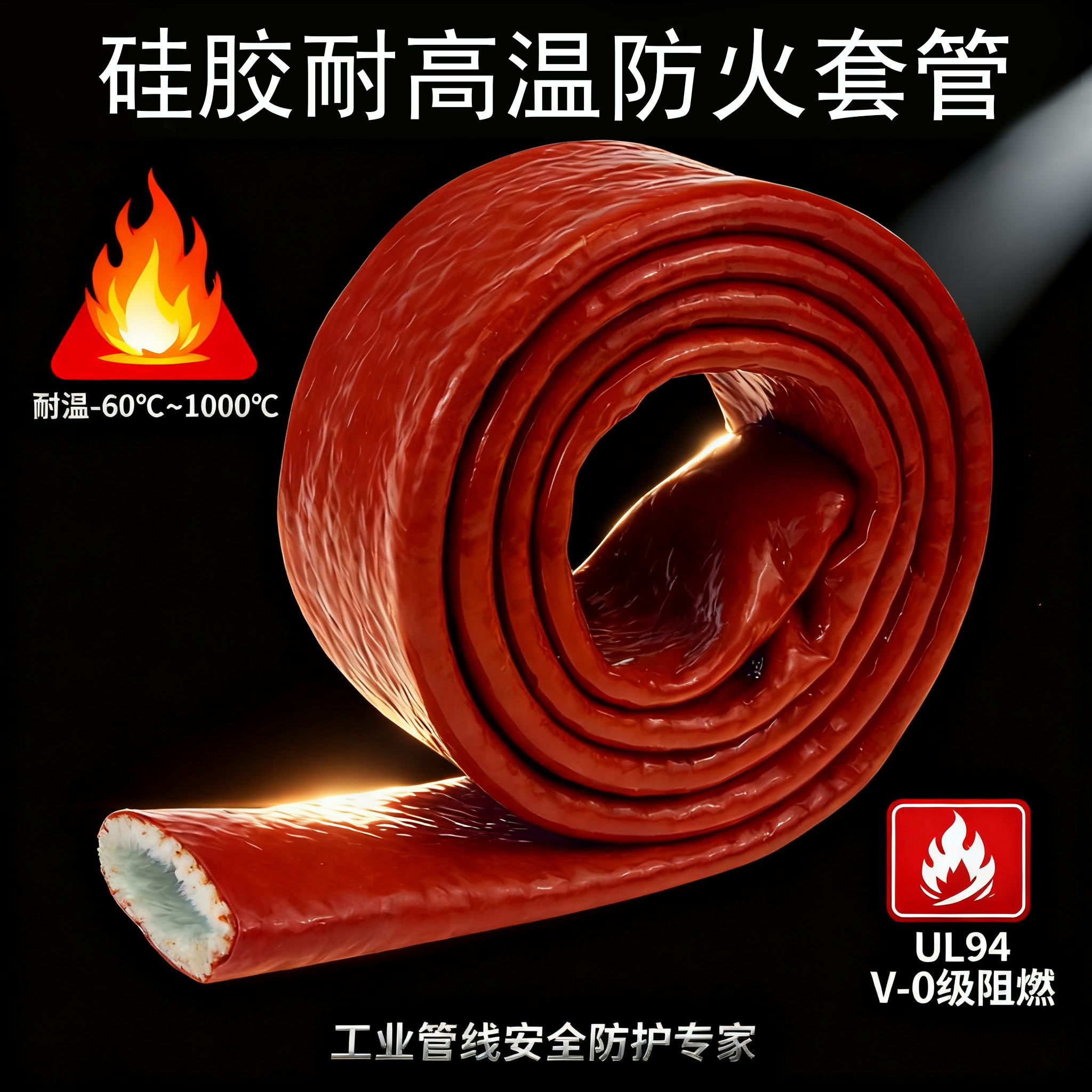 硅胶耐高温防火套管